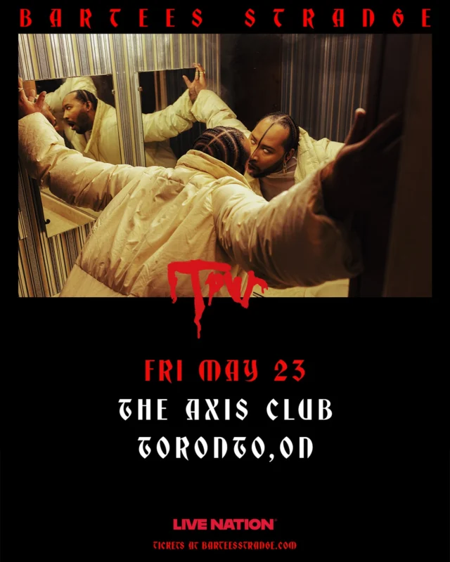 Coming Up!
@livenation presents: @bartees_strange 
At The Axis Club

Friday May 23, 2025
7PM
19+

Tickets at ticketmaster.ca